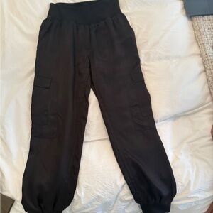 Kids Black Cargo Joggers